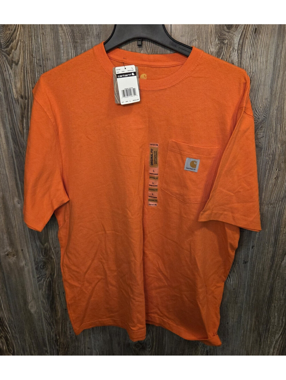 Carhartt K87 ORG Sz Lrg Reg T-Shirt Orange Original Fit Short Sleeve Pocket NEW